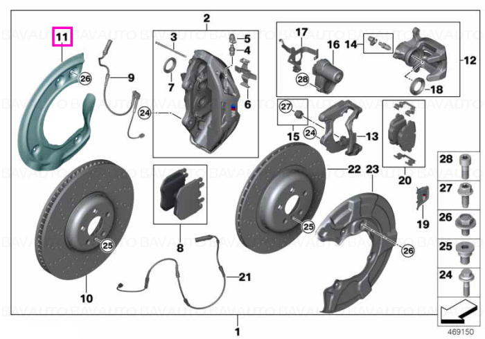 34106861799 - Protection plate left - BMW - Seria 7 G11, Seria 7 G11 LCI - de la 01.07.2015 - Original BMW Group - BavAUTO
