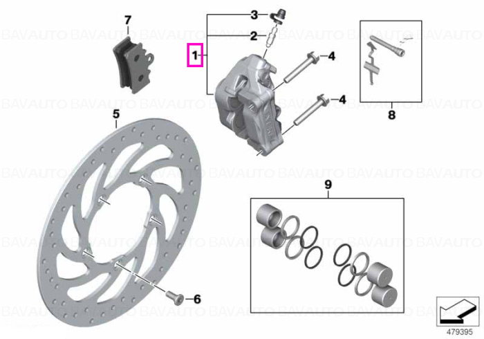 34111542639 - Brake caliper, front - BMW Motorrad - Original BMW Motorrad Group - BavAUTO
