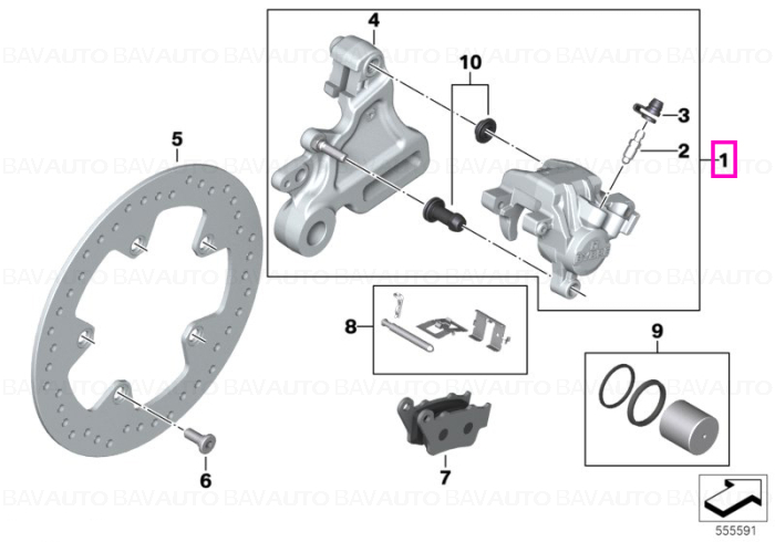 34218569406 - Brake caliper, rear - BMW Motorrad - Original BMW Motorrad Group - BavAUTO