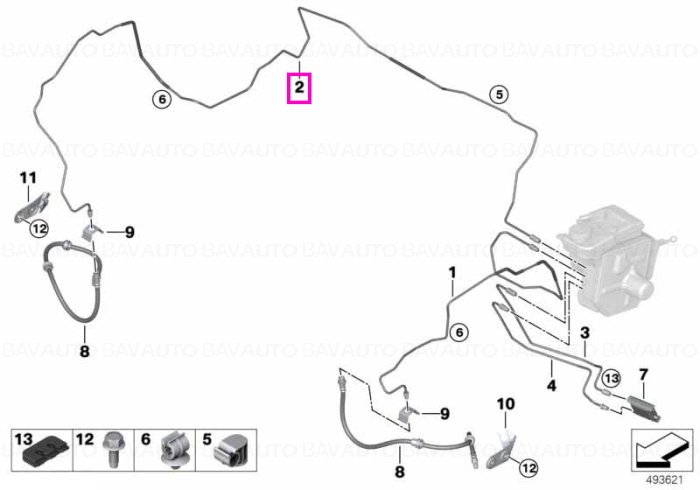 Conducta rigida de frana, racorduri M12/M10 - BMW X5 G05 LCI M F95 LCI, X6 G06 LCI M F96 LCI, X7 G07 LCI, XM G09,