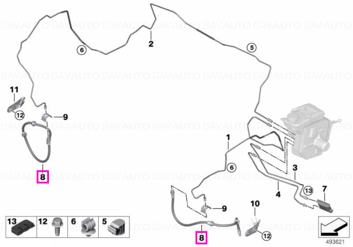 34328074296 - Brake hose, front - BMW - Original BMW Group - BavAUTO