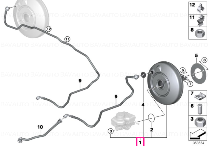 34336864668 - Brake servo unit - Original BMW