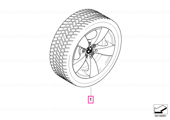 36110398780 - Roată aliaj iarnă complete 225/50R17 94H - BMW - Seria 5 E60, Seria 5 E60 LCI - de la 01.04.2005 - Original …