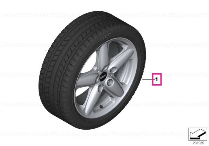 36112183512 - Roată completă aliaj iarnă 205/60R16 92H - BMW - Mini - de la 02.08.2010 - Original BMW - Mini Group - BavAUTO