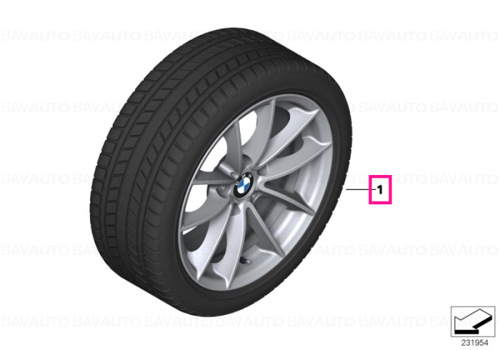 36112230307 - Complete alloy wheel winter 225/60R17 99H - BMW - X3 F25, X4 F26 - de la 01.09.2010 - Original BMW Group - B…
