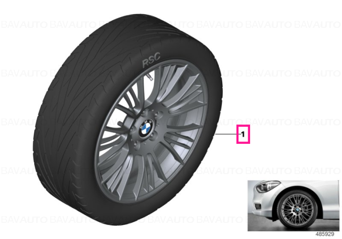 36112287866 - Set roti complete de vara - BMW Radial Spoke cu anvelopa Continental Sport Contact 5 SSR* (BMW) 225/40R18 88Y si 245/35R18 88Y TPMS / RDCi pentru F20, F21, F22, F23 - Original BMW