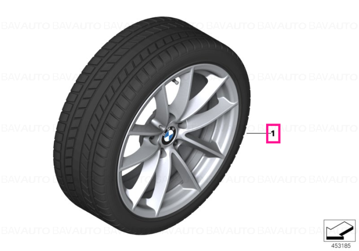 36112408996 - RDC wheel with tyre, winter light alloy 225/60R17 99H - BMW - Seria 7 G11, Seria 7 G11 LCI - de la 01.07.201…