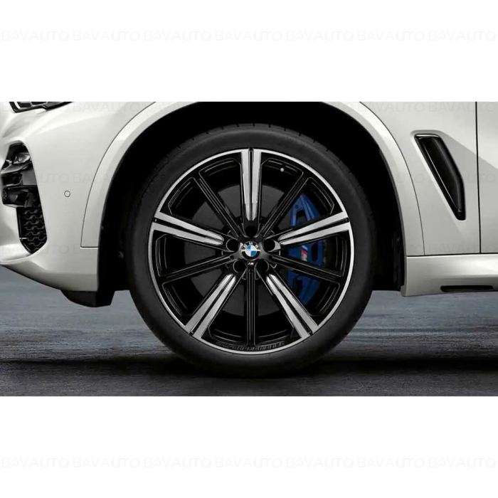 36115A818D4 - Set roți complete de vară - M Performance Star Spoke 749M (bright turned, flow forming) cu anvelopa Continental Premium Contact 6 - 275/35R22 104Y XL FA / 315/30R22 107Y XL RA - BMW X5/X6 G05/G06/G18 LCI