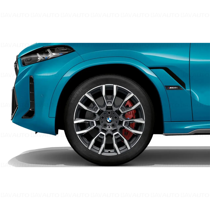 36116856024 - Janta aliaj usor - M Performance V-Spoke 915M - Bicolor Gri/Argintiu Midnight Grey / Bright Turned) - 10,5Jx21 ET:43 - BMW X5 G05 G18, X6 G06 - Punte Spate - Original BMW