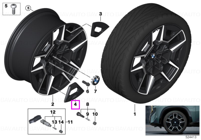 36135A34027 - Insertii Tip 2 jante aliaj - BMW XM G09 - Original BMW Group - BavAUTO