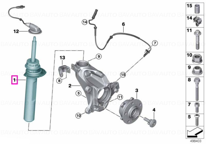 37106881600 - Arc strut dreapta fata - BMW - X1 F48, X1 F48 LCI - de la 01.07.2015 - Original BMW Group - BavAUTO