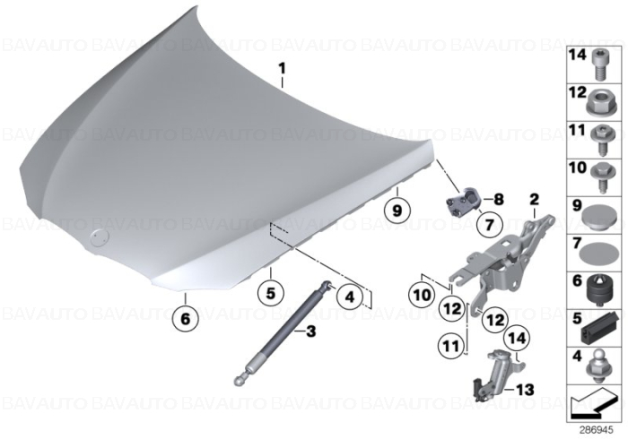 41007268905 - Capota motor - BMW Seria 3 E92 Lci, E93 Lci | BavAUTO