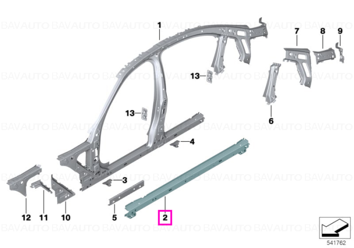 Ranforsare prag stanga - BMW Seria 3 G20 G21 G80 G81 M3
