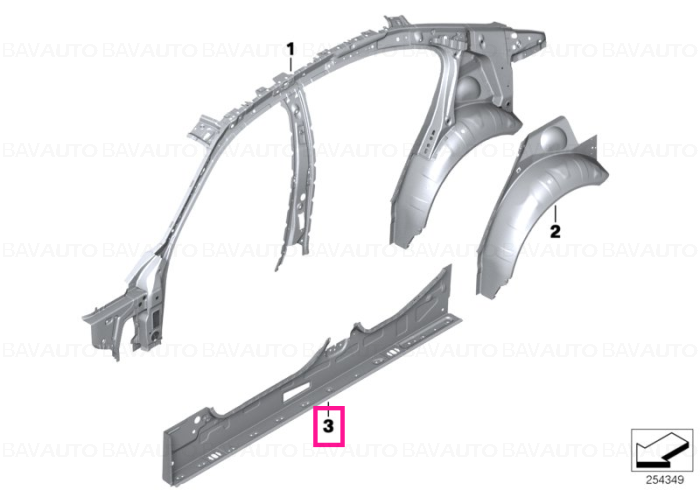 41217297856 - Frame side member, inner right - Original BMW