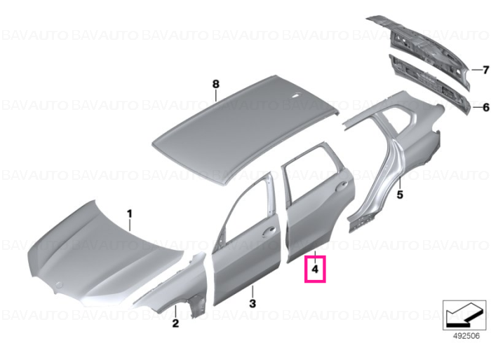 41527931201 - Door, rear left - Original BMW