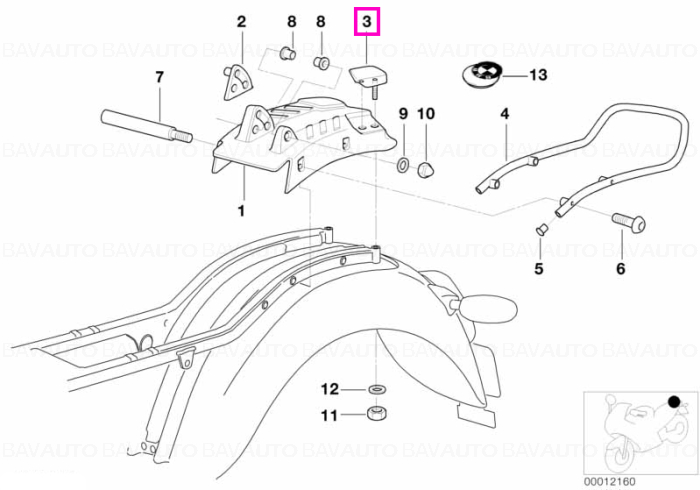 46517683559 - Distanțier cauciuc stânga - BMW Motorrad - 59C1, 59C2 - de la 01.02.1997 - Original BMW Motorrad Group - Bav…