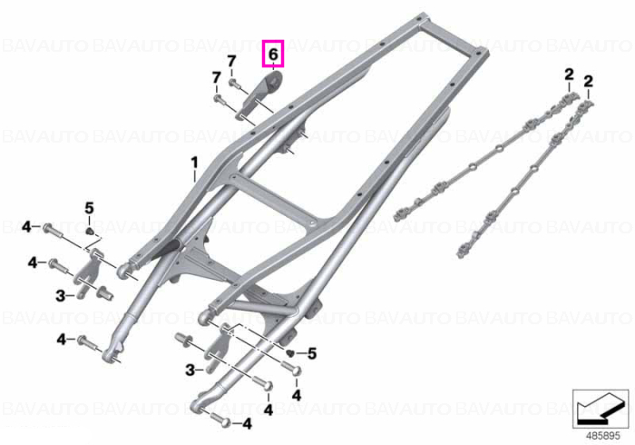 46518409568 - Suport ornament evacuare - BMW Motorrad - K80, K81 - de la 01.02.2018 - Original BMW Motorrad Group - BavAUTO