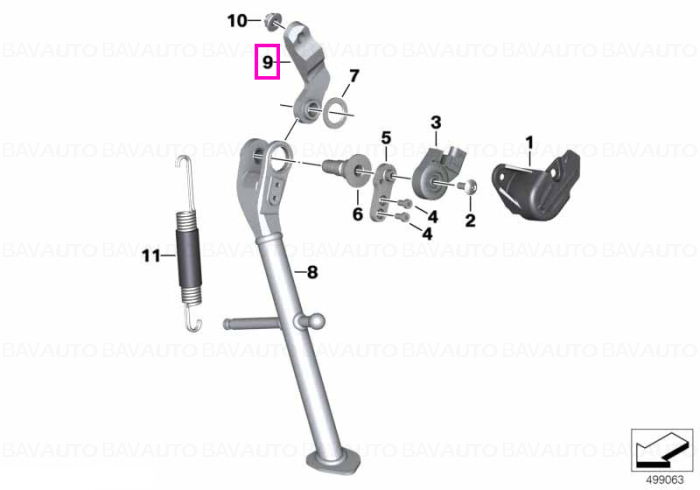 46539457243 - Consolă de sprijin - BMW Motorrad - K02 - de la 01.07.2017 - Original BMW Motorrad Group - BavAUTO
