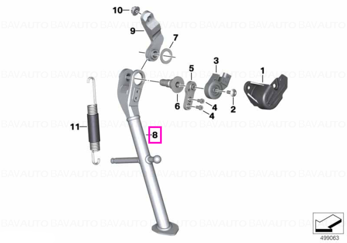 46539457861 - Side stand - BMW Motorrad - K02 - de la 01.07.2017 - Original BMW Motorrad Group - BavAUTO
