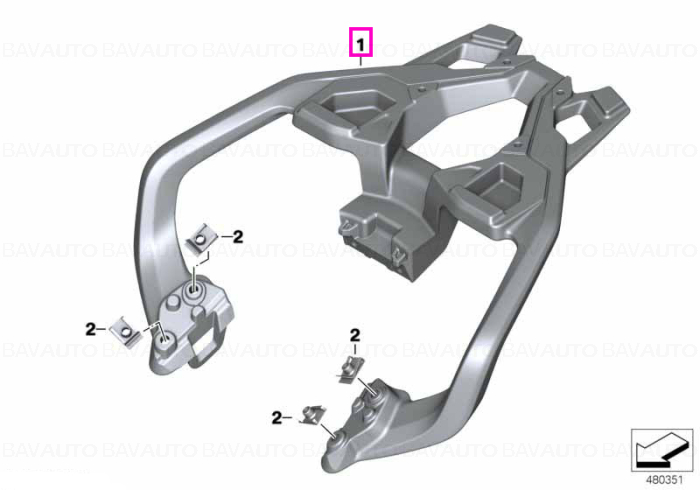46548566278 - Luggage carrier, silver - BMW Motorrad - K02, K03 - de la 01.04.2016 - Original BMW Motorrad Group - BavAUTO