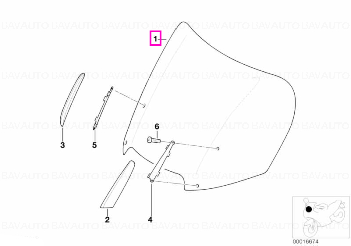 46632307914 - Parbriz inalt 620MM - BMW Motorrad - 89V3 - de la 01.10.1998 - Original BMW Motorrad Group - BavAUTO