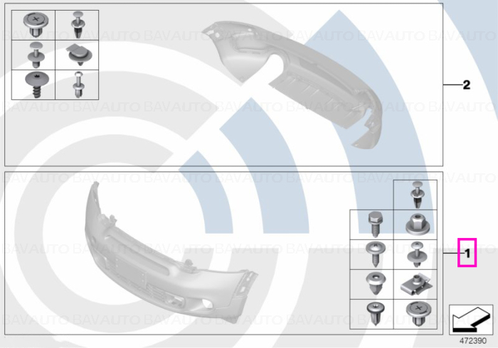 Set elemente montaj, bara protectie fata, Kit Value Parts - Mini Countryman R60, Paceman R61