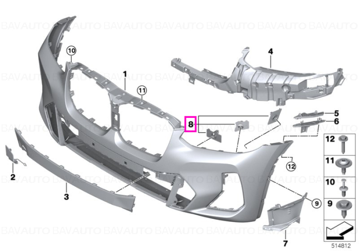 Set montaj senzori parcare PDC/PMA bara fata - BMW iX3 G08 BEV, X3 G01 G08, X4 G02