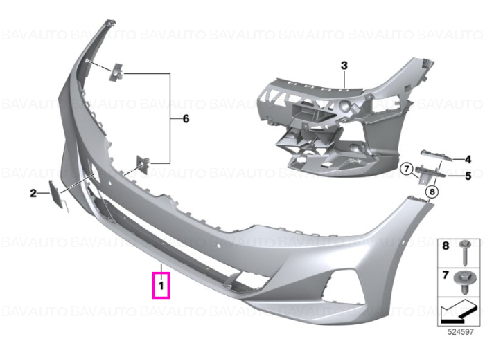 Bara protectie fata, primerizata, Basic (PDC/PMA) - BMW Seria 3 G20 G21