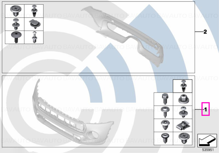 Set elemente montaj bara protectie fata, Kit Value Parts - Mini Countryman F60