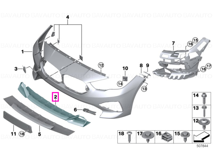 Ornament inferior bara protectie fata - BMW Seria 2 F44