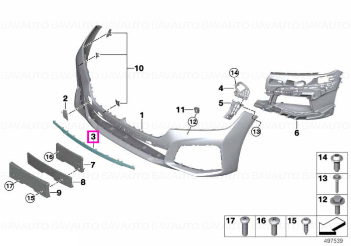51118076419 - Ornament parbriz centru M - BMW - Seria 7 G11 LCI, Seria 7 G12 LCI - de la 01.03.2019 - Original BMW Group -…