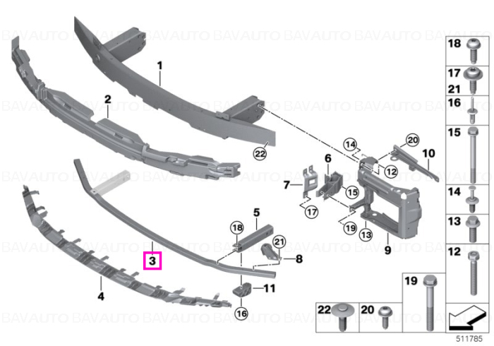 Suport inferior bara fata, M - BMW Seria 4 G22 G23 G26, i4 G26