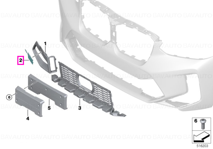 Capac orificiu carlig remorcare bara fata - BMW X3 M F97 LCI, X4 M F98 LCI