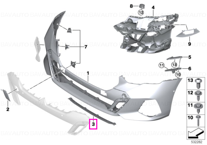 Deflector aer, bara fata - BMW Seria 5 G60 G61
