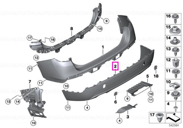 51122993570 - Panou tapițerie bamper spate jos X-LINE X-LINE / PDC - BMW - X1 E84 - de la 01.09.2009 - Original BMW Group …