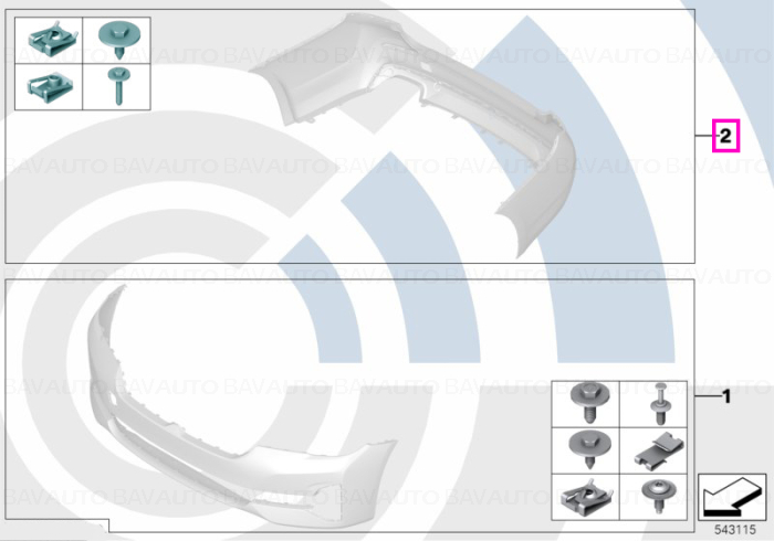 Set elemente montaj bara protectie spate, Kit Value Parts - BMW Seria 5 G30 G38