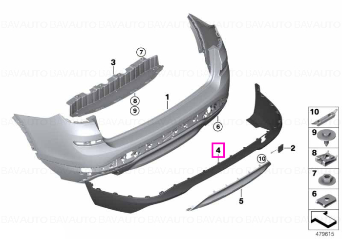 51127338792 - Panel for bumper, rear PDC / SCHWARZ - BMW - X3 F25 - de la 01.09.2010 - Original BMW Group - BavAUTO