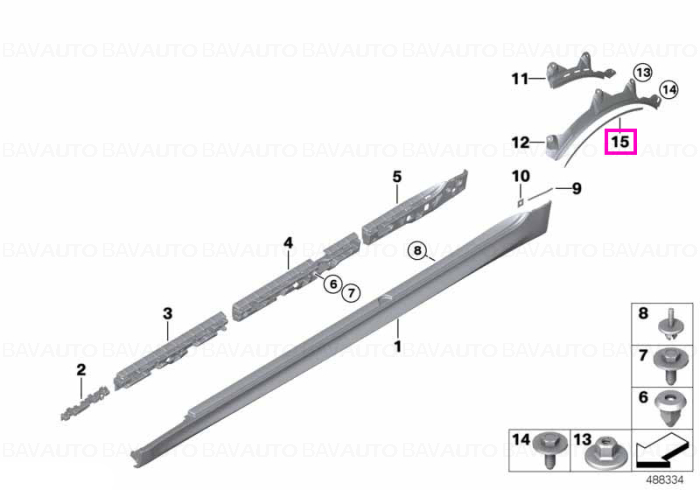 51128075555 - Protective film, wheel arch, left - BMW - Seria 5 F90 - de la 02.11.2017 - Original BMW Group - BavAUTO