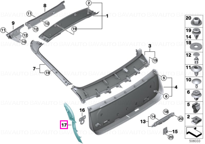 Ornament finisare interioara portbagaj, stanga - BMW X6 G06 F96 M