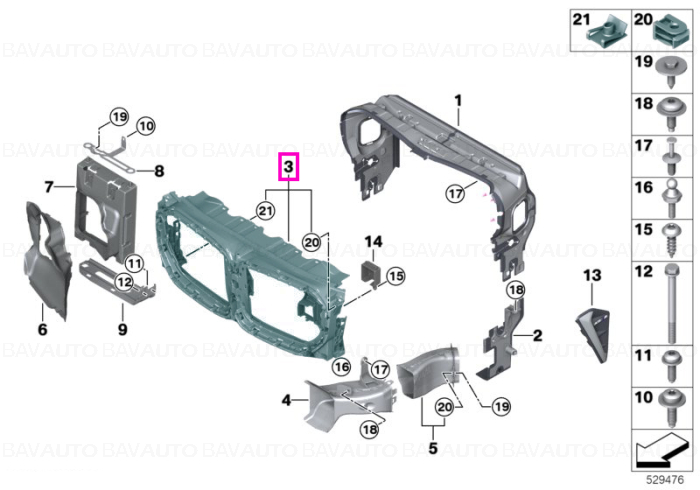 Canal aer frontal superior - BMW X5 F95 M, X6 G06 F96 M