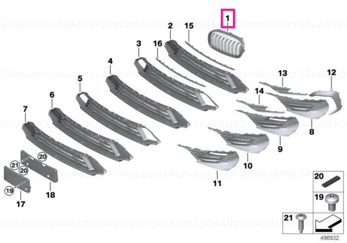 51137483701 - Grill front PHEV - Original BMW
