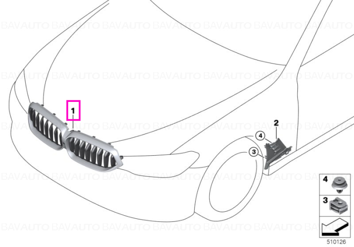 Grila fara radiator, M - BMW Seria 6 G32 GT LCI