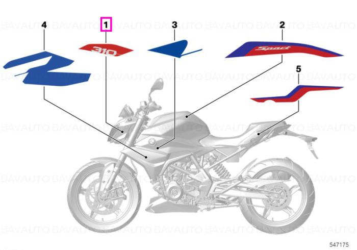 Sticker decorativ carenaj far stanga - BMW Motorrad K03 (G 310 R)