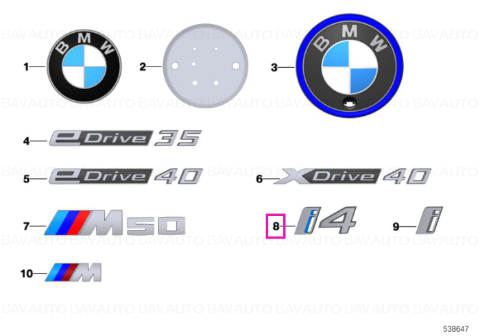 51145A42CF9 - Emblema BMW i4 - BMW i4 G26 Gran Coupe - Original BMW