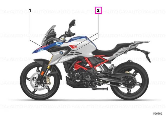 Autocolant decor capac rezervor, dreapta, Sport - BMW Motorrad K02 (G 310 GS) - tip motor A82