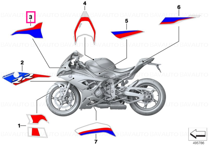 51148406634 - Decor fairing top section, right - BMW Motorrad - Original BMW Motorrad