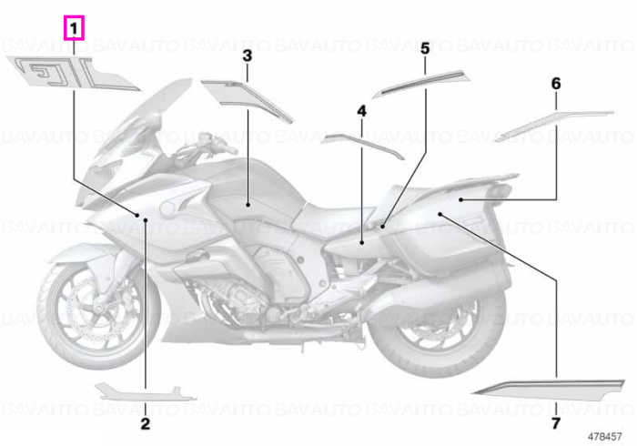 51148565806 - Inscription "GT" right - BMW Motorrad - K48 - de la 01.09.2016 - Original BMW Motorrad Group - BavAUTO