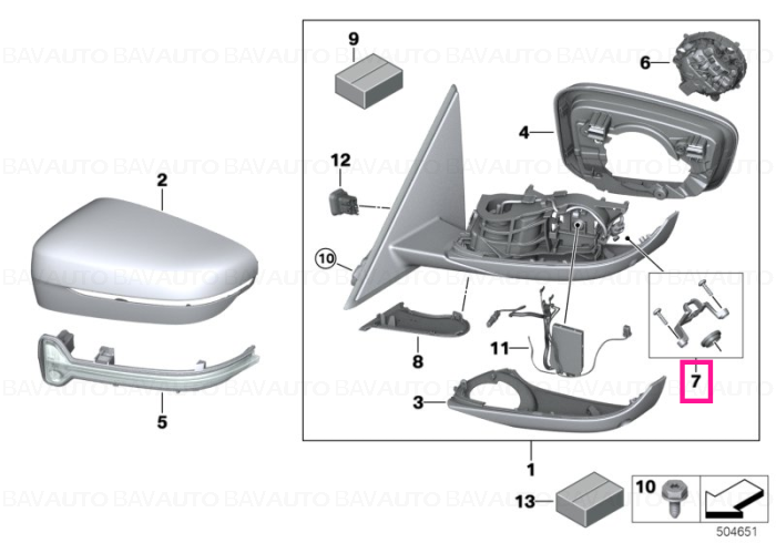 51168498269 - Set, camera holder, exterior mirror - Original BMW