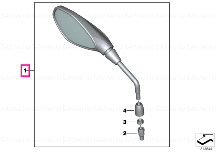 51168567453 - Mirror, left - BMW Motorrad - Original BMW Motorrad
