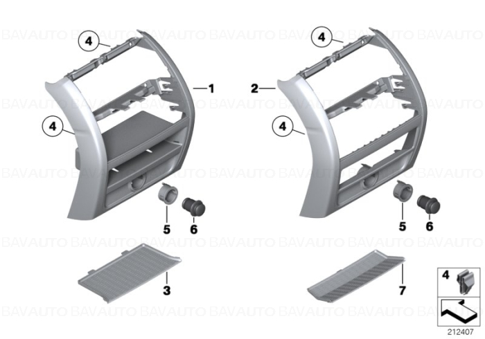 51169206781 - Ornament plastic consola centrala spate Schwarz (Negru) - BMW Seria 5 F10 F11 | BavAUTO